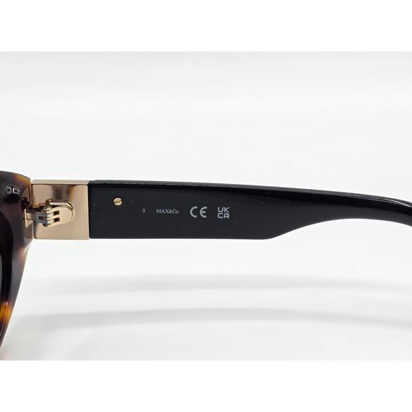 MAX&Co M00123 52N Tortoise Oval Sunglasses Blue Lens 53□19 140 Gold Logo Women